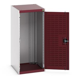 40018090.** cubio cupboard with louvre doors. WxDxH: 525x650x1200mm. RAL 7035/5010 or selected